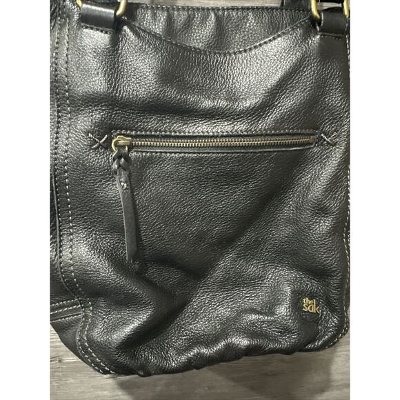 The Sak Black Pebbled Leather Shoulder Bag Purse Tote - Picture 5 of 11